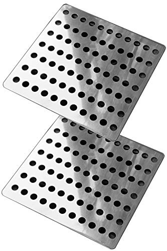 Great Ideas Rustproof Stainless Steel Swirl Drain Covers/Hopper Lids/Drainage Guards - Large Drain Covers Outdoor - Metal Drain Covers Outdoor - Pack of 2
