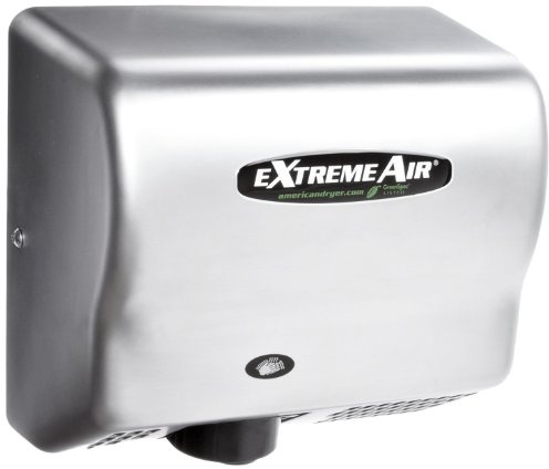 American Dryer ExtremeAir GXT9-SS Stainless Steel Cover High-Speed Automatic Hand Dryer, 10-12 Second Dries, 100-240V, 1,500W Maximum Power, 50/60Hz