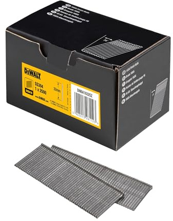 DEWALT DNBA1632SZ 16 Gauge Stainless Steel 20° Finish Nails 32mm (Pack 2500)