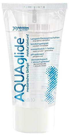 JOYDIVISION Original AQUAglide 50 ml lubricante natural, lubricante transparente y vegano, pH optimizado y compatible con condones de látex