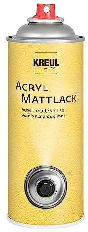 KREUL 821400 - Acryl Mattlack, 400 ml Spraydose, farblos, nicht gilbend, universell einsetzbarer matt trocknender Schutzlack für Pappe, Holz, Glas, Porzellan, Keramik
