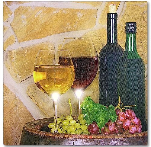 BANBERRY DESIGNS Lighted Canvas Wall Art with LED Lights, 12 x 12 Inch