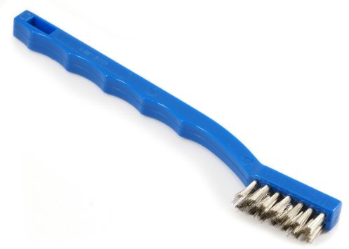 Forney 70488 Wire Brush, Stainless Steel with Plastic Handle, 7-1/4-Inch-by-.006-Inch , Blue