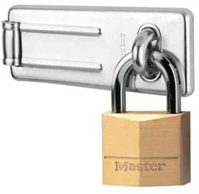 Master Lock 140703EURD Pack Comprenant un Moraillon de Porte et une Chains à Clé Argent
