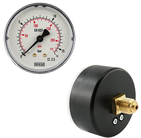 Fittingstore - Waagerecht Manometer Ø 40, 50, 63 mm Druckluftmanometer, Klasse 2.5, auch für Vakuum (Anzeigebereich: 0-10 bar, Durchmesser: 40 mm)