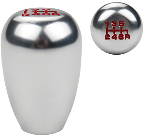 DEWHEL JDM Racing Type R Style 6 Speed 6MT Manual Gear Stick Shift Knob Compatible with Honda Civic Accord S2000 Acura Integra (Silver)