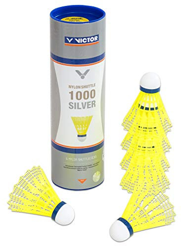 VICTOR Nylon Federball Shuttle 1000 6er Dose, Gelb / Blau