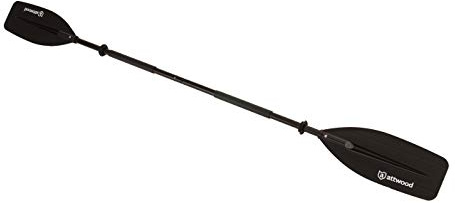 Attwood 11763-1 Aluminum Straight-Blade Ergonomic 2-Piece Kayak Paddle, 7-Foot, Black