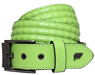 Lowlife Cover Up Leather Belt in Neon Green