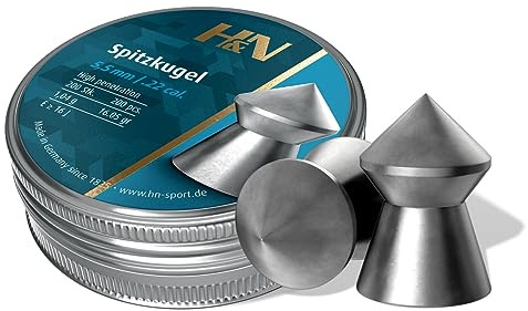 H&N Spitzkugel Pointed Airgun Pellets .22 Caliber / 16.05 Grains (200 Count)