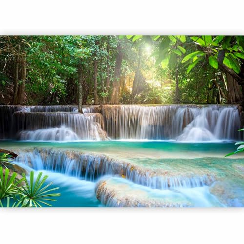 murando - Papier peint panoramique paysage 300x210 cm - Revêtement mural - Décoration salon - Design moderne - Arbres forêt nature paysage rivière eau cascade c-A-0006-a-b