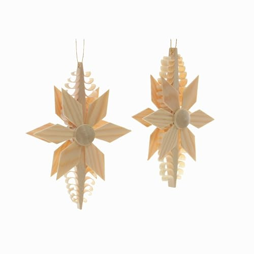 Rudolphs Skattkista, trädhänge, trästjärna, set om 2, B x H x D = 9,5 x 7 x 1,2 cm, ny juldekoration, träsmycken, träsmycken, träsmycken, träsmycken, malmberg, buskhänge, dekoration