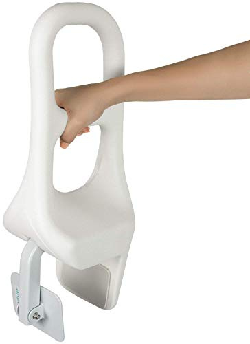 Vive Bathtub Rail - Bathroom Tub Safety Rail Heavy Duty for Seniors, Elderly, Handicap and Disabled - Clamp Railing Bath Support - Adjustable Shower Hand Grip - Handle Assist Grab Bar - Fits Most Tubs