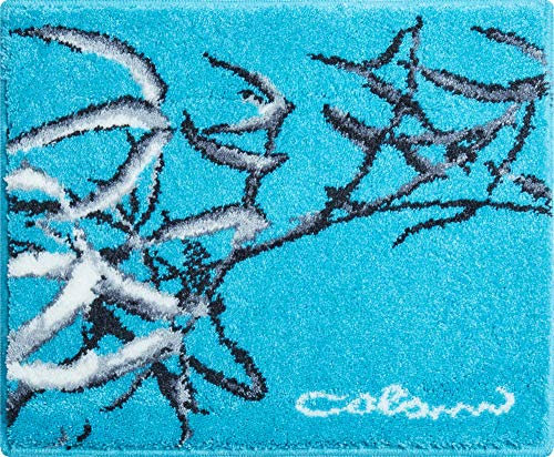 Grund COLANI Exklusiver Designer Badteppich 100% Polyacryl, ultra soft, rutschfest, ÖKO-TEX-zertifiziert, 5 Jahre Garantie, Colani 23, WC-Vorlage o.A. 50x60 cm, türkis