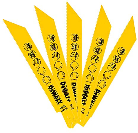 DeWalt DT2361QZ 152mm Reciprocating Blade Bi-Metal Fast Cuts Metals/Sheet Metals,Multi-Colour,One Size