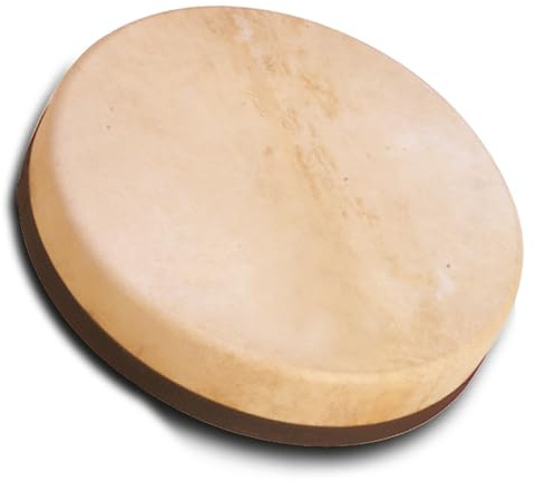 Schlagwerk RTS41 Rahmentrommel Frame Drum Natural -Handtrommel mit Haltekreuz - ⌀ 40 cm / 16 Zoll / 8 cm hoch - Ziegenfell, stimmbar - Buchenholz - Schamanentrommel Made in Germany