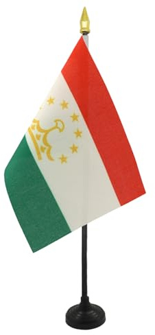 AZ FLAG Bordsflagga Tadzjikistan 15x10 cm 100D Polyester Plastfot