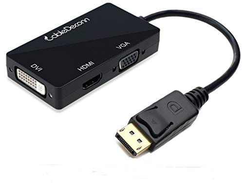 CableDeconn Displayport Dp to Hdmi/dvi/vga Male to Female 3-in-1 Adattatore Convertitore Cavo