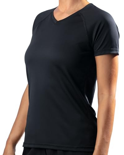 Kanu Surf Women's Solid Swim Tee, Black, Medium