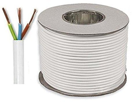 White 3183Y 3 Core 1.5mm 16 Amp PVC Flexible Cable Cut To Length Flex (5 Meters)