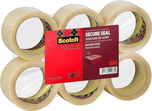 Scotch Verpackungsklebeband für einen sicheren Verschluss, Transparent, 50 mm x 66 m, 6 Rollen/Packung