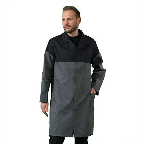 Hurry Jump Blouse de Travail Industrie Atelier Artisan Manches Longue Fermeture Pressions Bi Couleurs presisons sous Patte Lavage Machine ou Industriel Gris/Noir T1