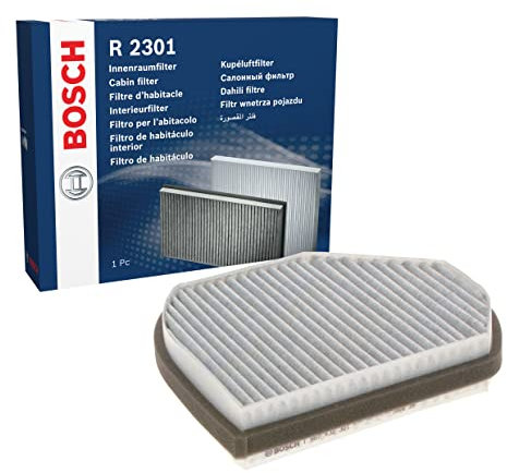Bosch R2301 Aktivkohle Innenraumfilter - filtert Gerüche, Pollen und Staub - Ersatzfilter für bessere Luftqualität im Fahrzeuginnenraum