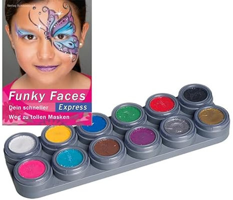 GRIMAS Water Make up Theaterschminke Kinderschminke 12 Farben Palette A Schminkanleitungen
