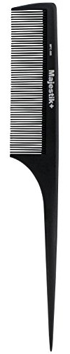 Rat Tail Comb Black Professional Carbon Fiber Standard Tail Pin Comb Anti Static Heat Resistant Strong Durable Fine Tooth By Majestik+