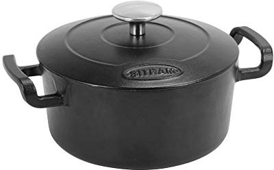Sitram COCOTTE Sitrabella rund i emaljerat gjutjärn 2,5 liter - exteriör och interiör svart - alla värmekällor inklusive induktion och ugn - 711093