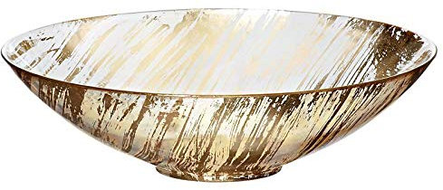 CRISTALICA Schale Obstschale Konfektschale Golden Dust Gold Klar Glas 27 cm