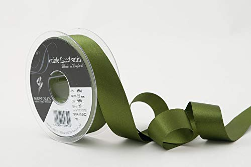 Berisfords Double Face Poly Satin Ribbon, Cypress, 10,5 x 10,5 x 3 cm, 20 meter
