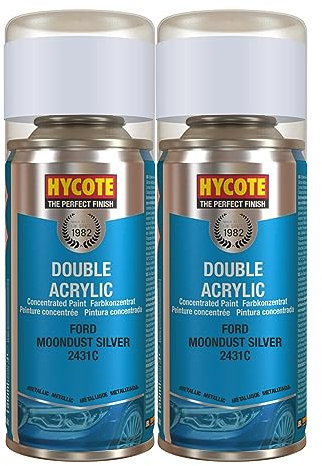 Hycote Double Acrylic Aerosol Car Spray Paint, Ford - Moondust Silver, 150 ml