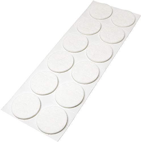 Adsamm® / 12 x deslizantes de Fieltro autoadhesivos/Blanco/ø 40 mm/Redondo/Deslizantes de Fieltro para Muebles de 3,5 mm de Grosor/Deslizantes para Muebles y Suelos