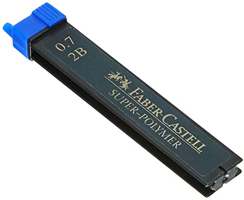 Faber-Castell Diverse fineline bly, 0,7 mm svart, 2B, för konst, hantverk, ritning, skissning, hem, skola, universitet, färgning