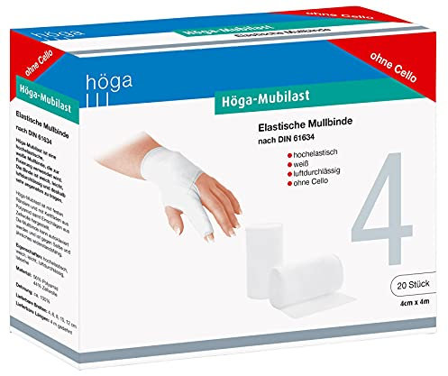 Höga-Mubilast elastische Mullbinde, 4cm x 4m, 20 Stück