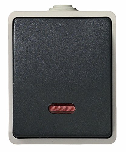 UNITEC Taster beleuchtet AP FR, für Feuchträume im Innenbereich, mit Schmutz- und Staubschutz , bis 10A, IP44