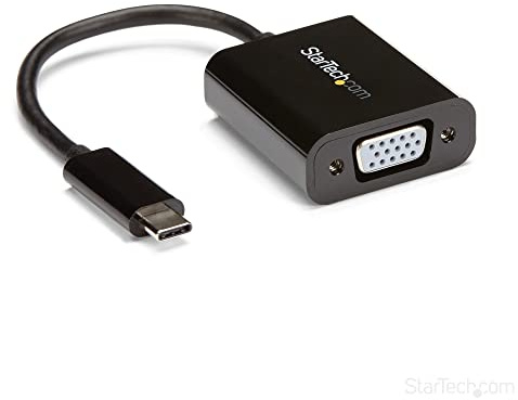 StarTech USB-C to VGA Adapter, 1080p, Black, Full HD VGA output (CDP2VGA)