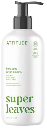 ATTITUDE Jabón Líquido de Manos, Verificado CEE, A base de hierbas y minerales, Productos veganos para el cuidado personal, Hojas de olivo, 473 ml