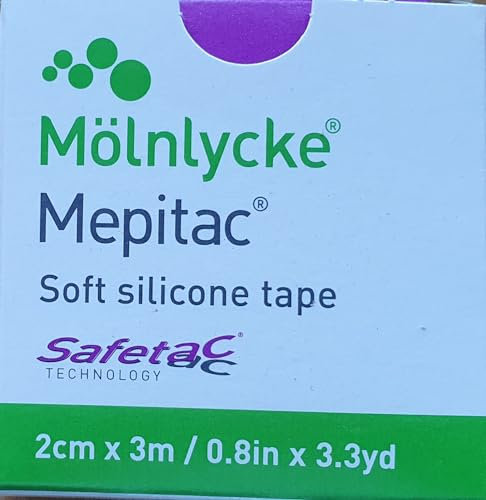 Mepitac Klebeband aus weichem Silikon, wasserdicht, 2 cm x 3 m/0,8 x 3,3 yd von Mepitac