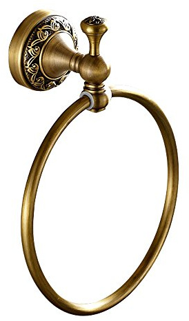 Weare Home Retro Solide Kupfer Einzeln Handtuchring Handtuchstangen Handtuchhalter, Minimal Klassic mit Einschnitt Bronze Beschichtung Wandmontage Haltbar Badzubehör Badaccessoires Dekor für Küche