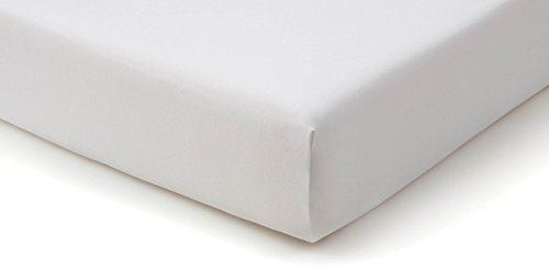 TEMPUR -FIT Spannbetttuch aus Jersey Baumwolle gemischt mit Elasthan, sehr dehnbar, geeignet für Matratzen zwischen 70/80 cm x 190/220 cm, maschinenwaschbar und frei von Chemikalien, weiß