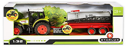 STARLUX- Set Trattore e spandiconcime Claas Celtis 446, Multicolore, 39912, 802038