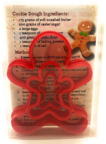 Gingerbread Man Cookie Cutter - Set of 3 - Small Medium & Large, Clay Cutter