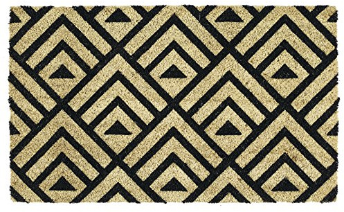 DII Natural Coir Geometric Modern Outdoor Door Mat, Front Porch Décor, 17x29, Tri Decco