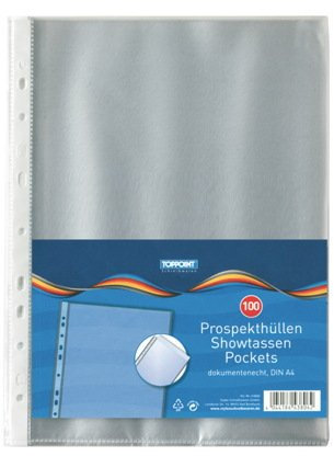 1000 (10x 100Stk) Prospekthüllen DIN A4 Klarsichthüllen