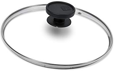 ALLUFLON Coperchi Coperchio Vetro Bordo Inox, Nero, 20 cm
