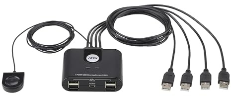 ATEN US424-AT Peripheral Switch (4-Port, USB 2.0), Schwarz