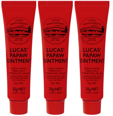 Pomada Lucas' Papaw de 25 g. Fabricado en Australia. Paquete de 3