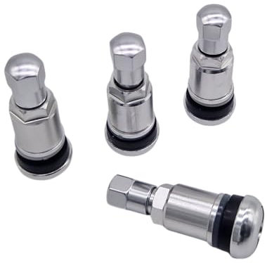 Lot de 4 11,3 mm Valve Valve de valves en métal Jante en aluminium Argent Facile